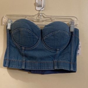 Just In denim Bustier NWT